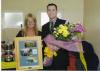 Maureen Stephenson receives a presentaion from George Carlon on the 10th Annivarsary of her sons tragic death, former Royal Marines Football captain Mne Lee Stephenson by Shaun Foster
